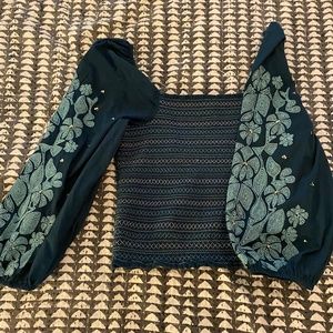 NWT - Anthropologie Peasant Blouse , Embroidered